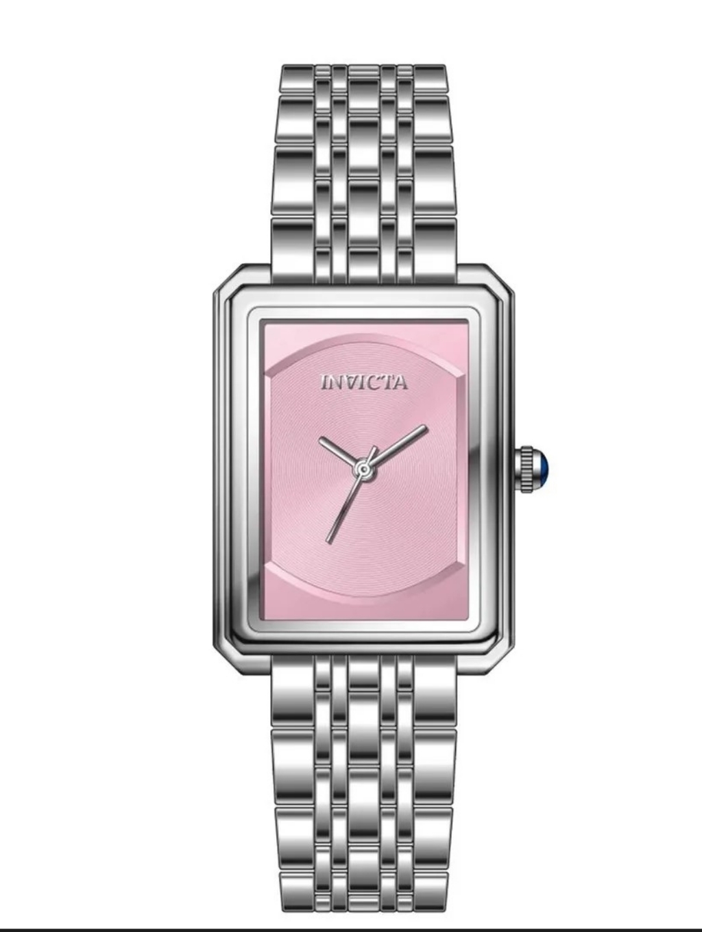 Invicta Womens Stainless Steel Rectangle Watch With Pink Dial